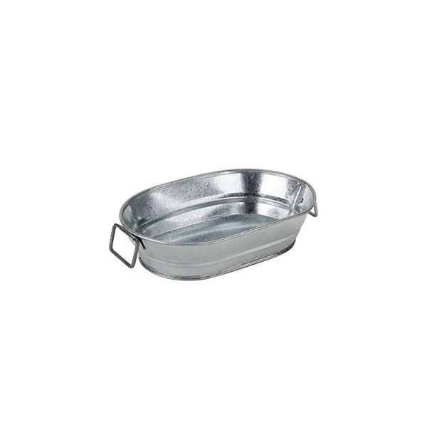 American Metalcraft MTUB69 Natural Galvanized Steel Oval Tub with Side Handle, 9" L x 6" W x 2.25" H, 24-ounce