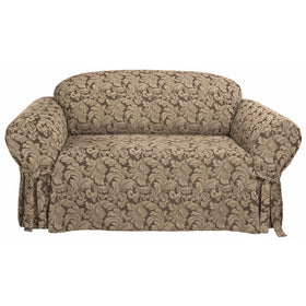 Sure Fit Scroll 1-Piece - Sofa Slipcover- Brown (SF36217)