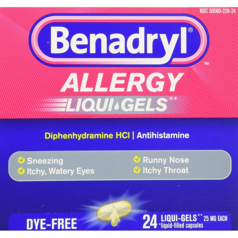 Benadryl Dye-Free Allergy Reliefs, 24-Count Liqui-gels (Pack of 4)