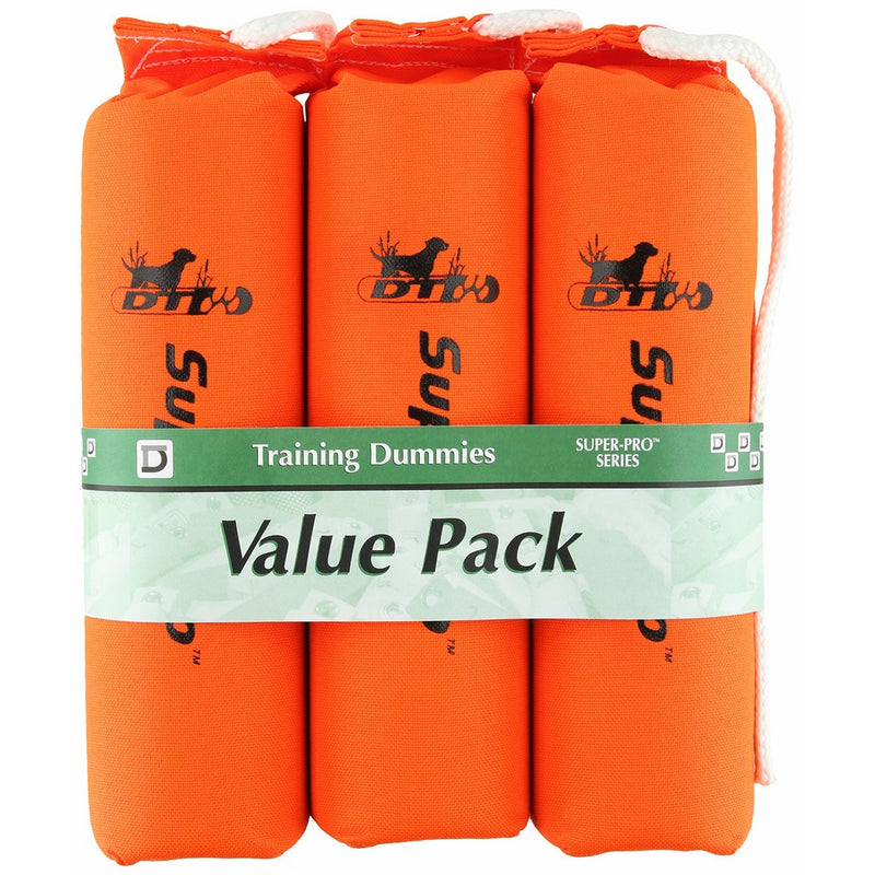D.T. Systems Cordura Nylon Dog Training Dummy, Blaze orange, Large, 3-Inch by 12-Inch, 3-Pack