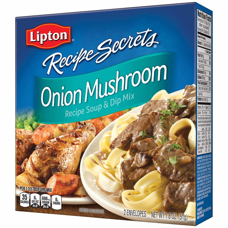 Lipton Recipe Secrets Soup and Dip Mix, Onion Mushroom 1.8 oz, Pack of 6