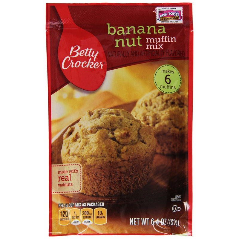 Betty Crocker Baking Mix, Banana Nut Muffin Mix, 6.4 Oz Pouch (Pack of 9)