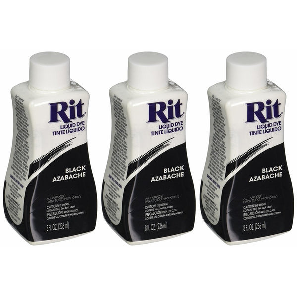 Rit Dye Liquid Fabric Dye, Black 8 oz (Pack of 3)