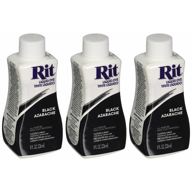 Rit Dye Liquid Fabric Dye, Black 8 oz (Pack of 3)