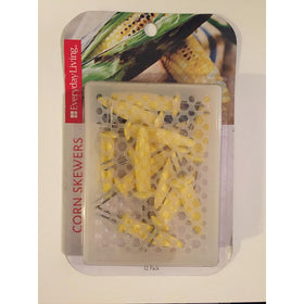 (Pack of 12) Corn on the Cob Corn Shaped Skewers / Holders (6 Sets) with Storage Case