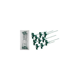 SE 9NRC10 Set of 10 Galvanized Non-Rust Heavy Duty Metal Tent Pegs Stakes with Green Stopper