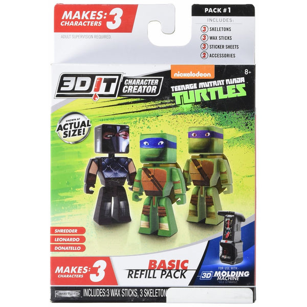 3D Character Creator Teenage Mutant Ninja Turtles Basic Refill Pack Style 1 Novelty Toy