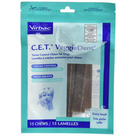Virbac C.E.T. VeggieDent Dental Chews - Extra Small - 15 Count