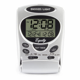 Equity by La Crosse 31300 Fold-Up LCD Travel Alarm Clock with Nap Timer & Backlight