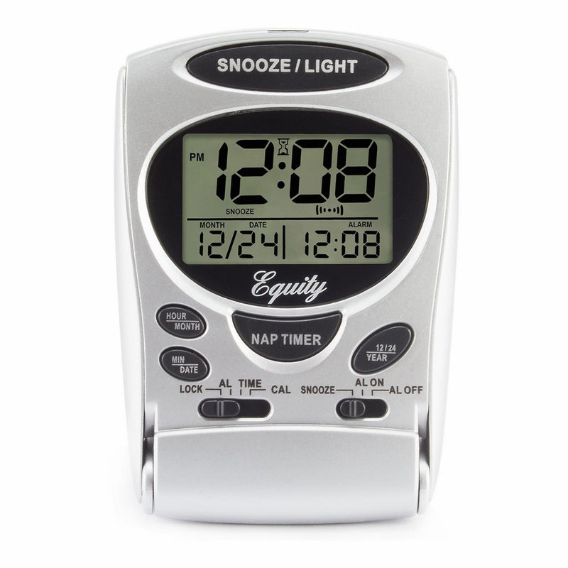 Equity by La Crosse 31300 Fold-Up LCD Travel Alarm Clock with Nap Timer & Backlight