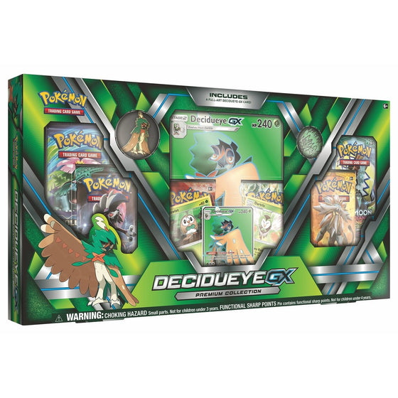 Pokemon TCG: Sun & Moon Guardians Rising Decidueye-GX Premium Collection Box | Features Exclusive Decidueye-GX Foil, Oversized Holofoil, Collector's Pin, Metallic Coin Plus 6 Booster Packs & More!