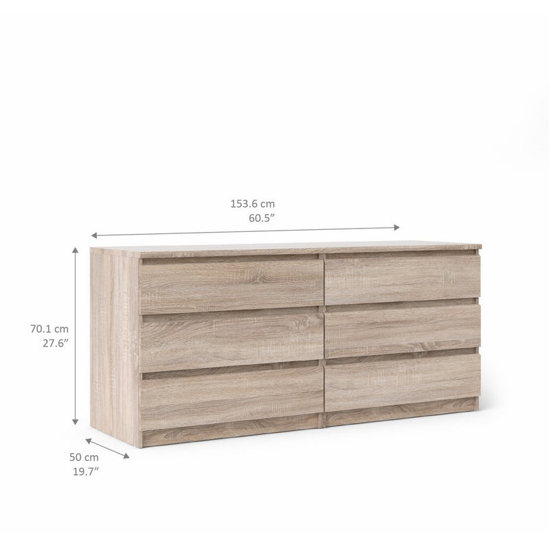 Tvilum 70296cj Scottsdale 6 Drawer Double Dresser, Truffle