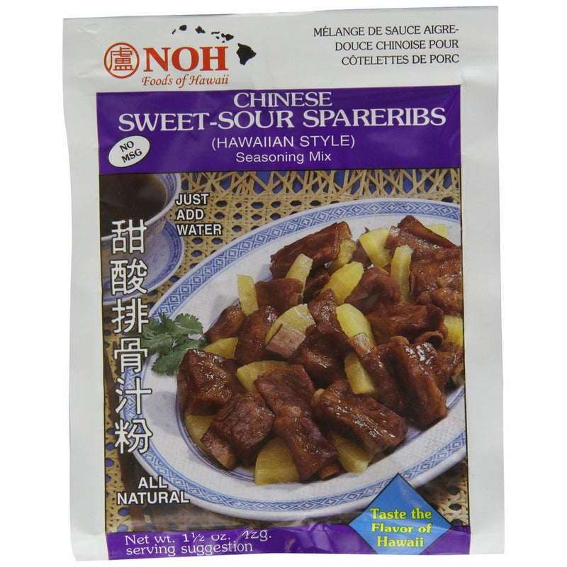 NOH Chinese Sweet & Sour Spareribs, 1.5-Ounce Packet, (Pack of 12)