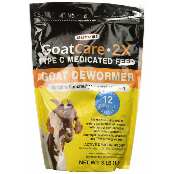 Goat Care 2X Medicated Pellets, Goat Dewormer, 3 Pound Package - Part #: 001-0311