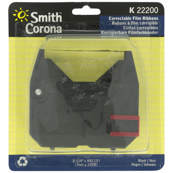 Smith Corona K22200 Correctable Film Black Ribbon, Pack of 2