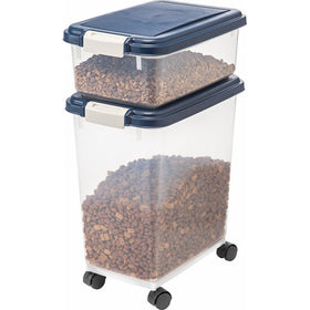 IRIS Airtight Pet Food Treat Storage Container Combo, Blue