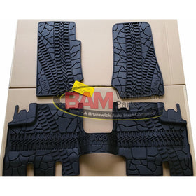 2007-2013 Jeep Wrangler 4Door Front and Rear Slush Mats-3 Piece Set OEM