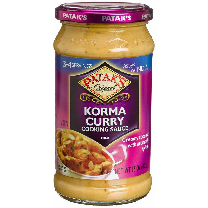 Patak's Korma Curry Cooking Sauce, Mild, 15-Ounce Glass Jars (Pack of 6)
