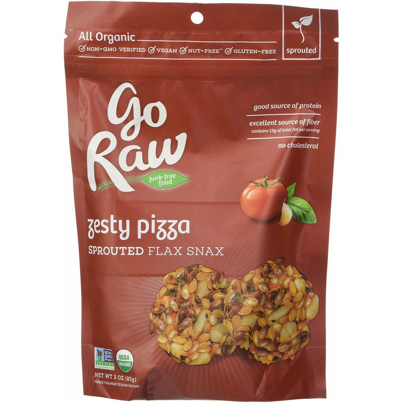Go Raw Zesty Pizza Sprouted Flax Snax, 3 oz, 6 Count