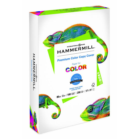 Hammermill Color Copy Digital Cover Stock, 11 x 17, White, Pack of 250 Sheets