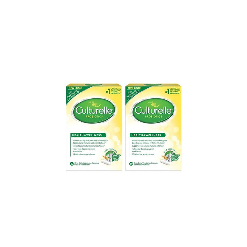 Culturelle Health & Wellness Probiotic Vegetarian Capsules 30 ea (Pack of 2)