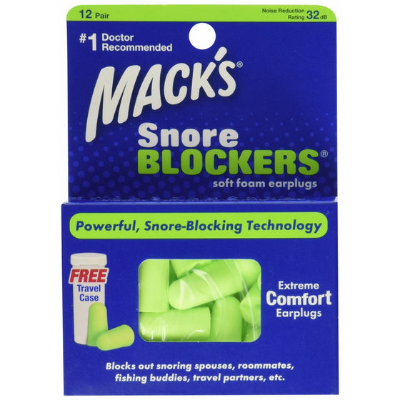 Mack's Snore Blockers Soft Foam Earplugs - 12 Pair