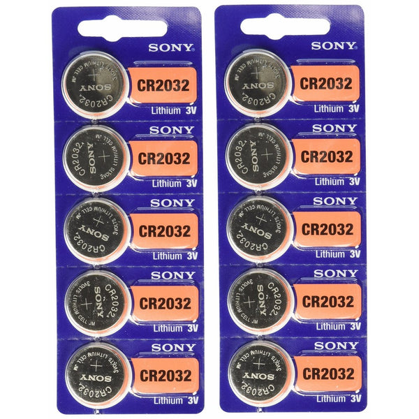 Sony CR2032 Lithium 3V Batteries (2 x Pack of 5)