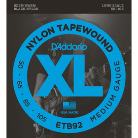 D'Addario ETB92 Tapewound Bass Guitar Strings, Medium, 50-105, Long Scale