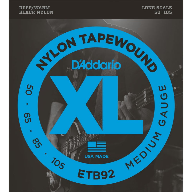 D'Addario ETB92 Tapewound Bass Guitar Strings, Medium, 50-105, Long Scale