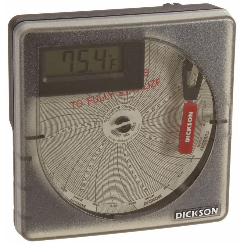 Dickson SL4100 Temperature Chart Recorder with Digital Display, 4"/101mm Chart, 7-Day or 24-Hour Rotation, 0 to 100F Range
