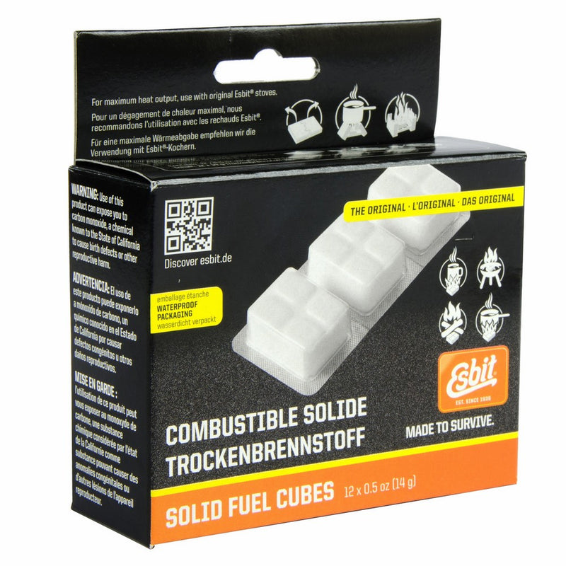 Esbit 1300-Degree Smokeless Solid Fuel Tablets for Backpacking, Camping, Emergency Prep, and Hobby, 14-gram, 12-pieces
