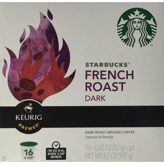 Starbucks dark French Roast, K-Cup Portion Pack for Keurig K-Cup Brewers, 16-Count