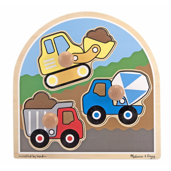 Melissa & Doug Construction Site Vehicles Jumbo Knob Wooden Puzzle