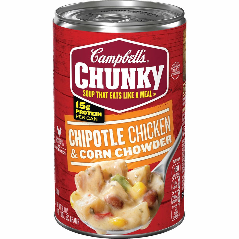 Campbell's Chunky Soup, Chipotle Chicken & Corn Chowder, 18.8 Ounce (Pack of 12) (Packaging May Vary)