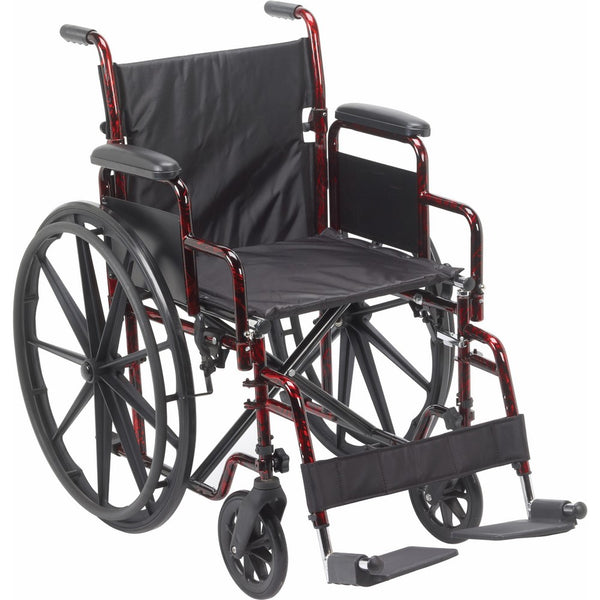 Drive Medical Rebel Lightweight Wheelchair, Red