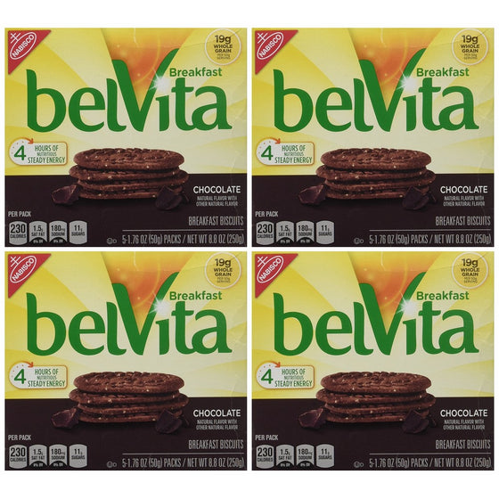 belVita Chocolate Breakfast Biscuits, 8.8 Ounce (Pack of 4)