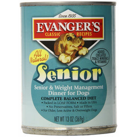 EVANGER'S 776481 12-Pack Natural Classic Senior Dinner, 13-Ounce