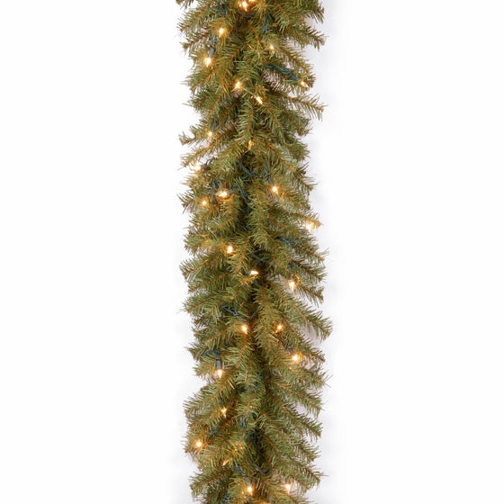 National Tree 9 Foot by 10 Inch Norwood Fir Garland with 50 Clear Lights (NF-9ALO-1)
