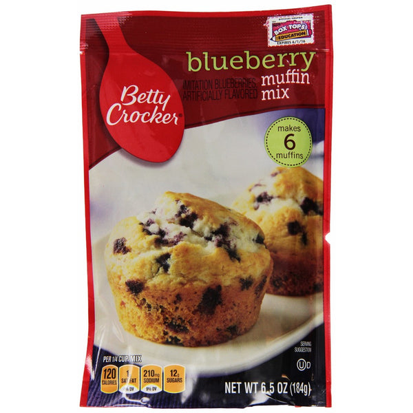 Betty Crocker Baking Mix, Blueberry Muffin Mix, 6.5 Oz Pouch (Pack of 9)