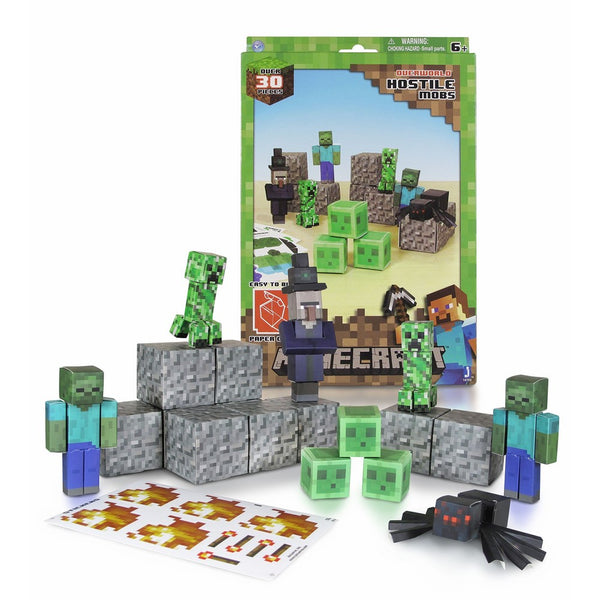 Minecraft Papercraft Hostile Mobs Set, Over 30 Piece