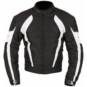 Milano Sport Gamma Motorcycle Jacket with White Accent (Black, Large)