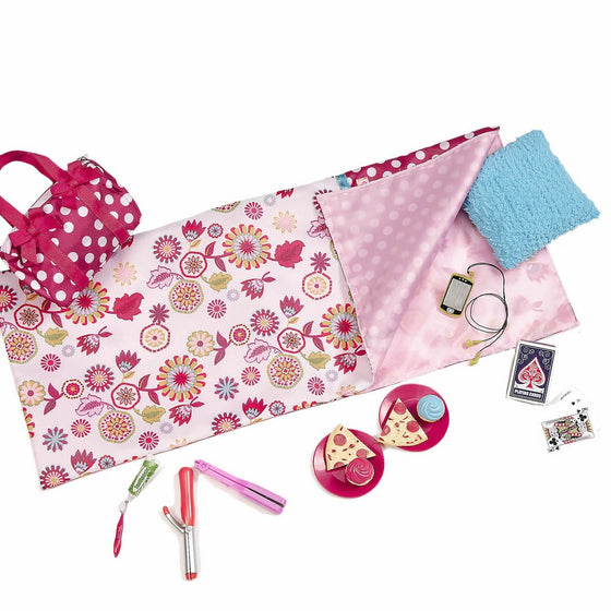 Sleepover Set with Sleeping Bag for 18-Inch Dolls - Our Generation "Polka Dot Sleep Party"