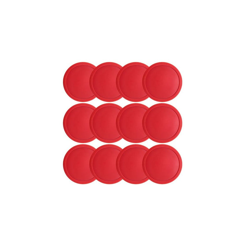 One dozen Large 3 1/4 inch Red Air Hockey Pucks for Full Size Air Hockey Tables by Brybelly