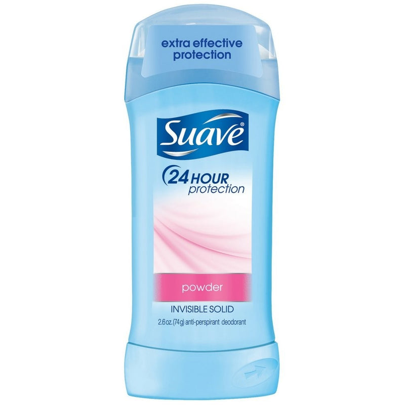 Suave 24 Hour Protection Invisible Solid Deodorant for Women, Powder - 2.6 oz - 3 pk