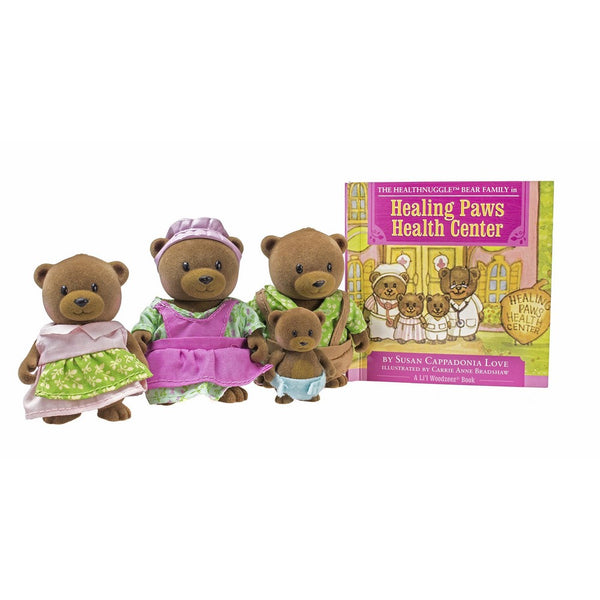 Li'l Woodzeez Healthnuggles Bear Family Set with Storybook