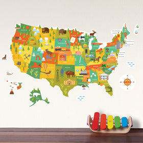 Petit Collage Wall Decal, Usa