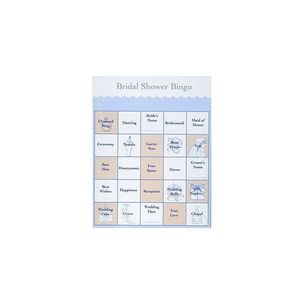 Victoria Lynn Bridal Shower Party Games - Bingo Cards for 48 Guests - 2 Pack - Easy to Play - Fun for Everyone,Blue and Peach