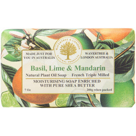 Australian Soapworks Wavertree & London 200g Soap - Basil Lime & Mandarin