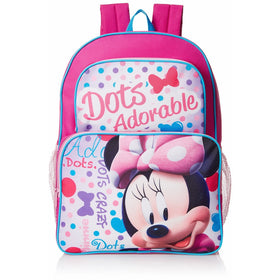 Disney Little Girls Minnie Mouse Two Pocket Backpack, Pink, One Size