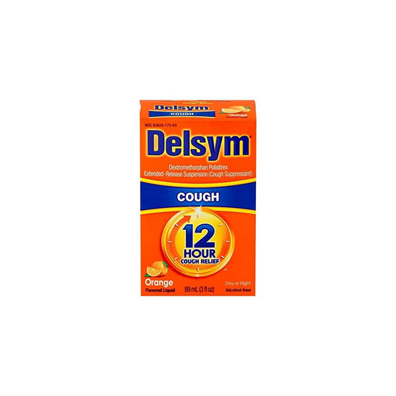 Delsym Adult Cough Suppressant Liquid, Orange Flavor, 5 oz